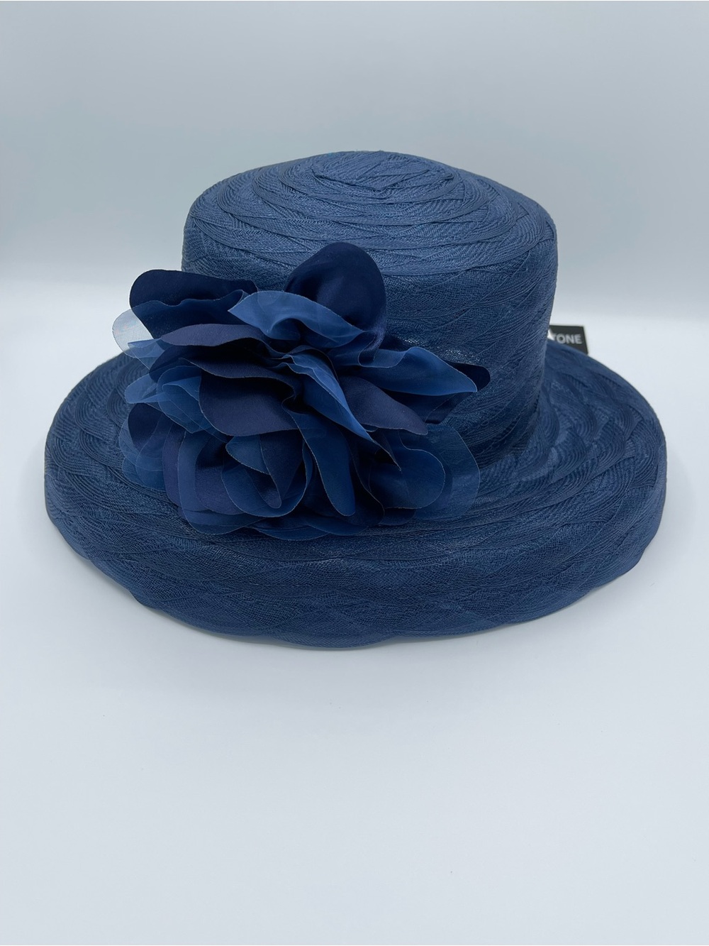 Elegant Navy Floral Accent Women's Dress Hat
